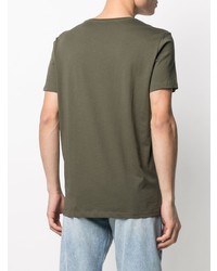 T-shirt à col rond olive Balmain