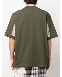 T-shirt à col rond olive Sacai