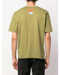 T-shirt à col rond olive Heron Preston