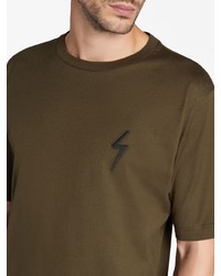 T-shirt à col rond olive Giuseppe Zanotti