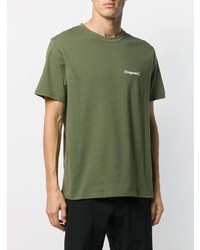 T-shirt à col rond olive Moncler