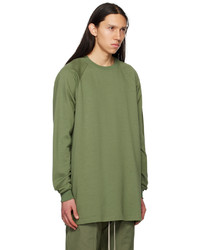 T-shirt à col rond olive Rick Owens