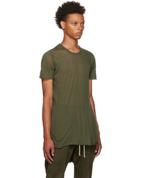 T-shirt à col rond olive Rick Owens