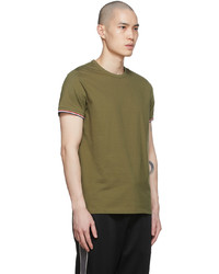 T-shirt à col rond olive Moncler