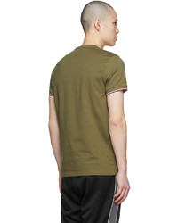 T-shirt à col rond olive Moncler