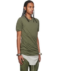 T-shirt à col rond olive Rick Owens