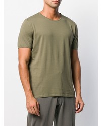 T-shirt à col rond olive Majestic Filatures