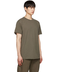 T-shirt à col rond olive John Elliott