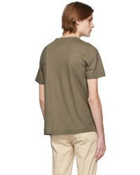 T-shirt à col rond olive Massimo Alba