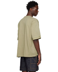 T-shirt à col rond olive Sacai