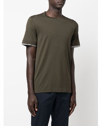 T-shirt à col rond olive Canali