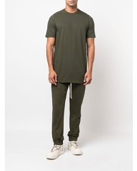 T-shirt à col rond olive Rick Owens