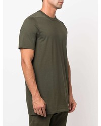 T-shirt à col rond olive Rick Owens