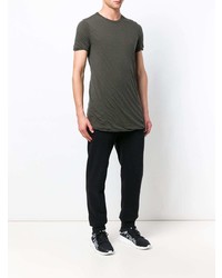 T-shirt à col rond olive Rick Owens