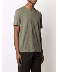 T-shirt à col rond olive Majestic Filatures