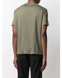 T-shirt à col rond olive Majestic Filatures