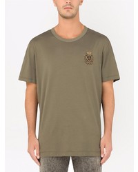 T-shirt à col rond olive Dolce & Gabbana
