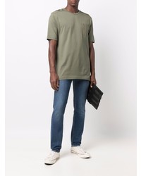 T-shirt à col rond olive Tommy Hilfiger