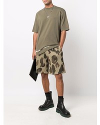 T-shirt à col rond olive Off-White