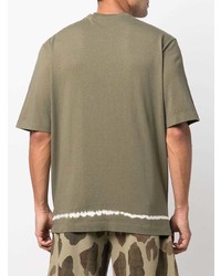 T-shirt à col rond olive Off-White