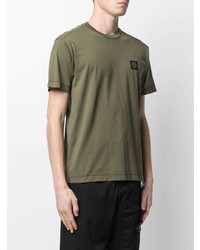 T-shirt à col rond olive Stone Island