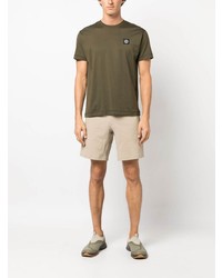 T-shirt à col rond olive Stone Island