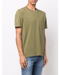 T-shirt à col rond olive Woolrich