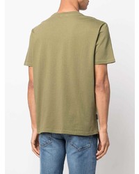 T-shirt à col rond olive Woolrich