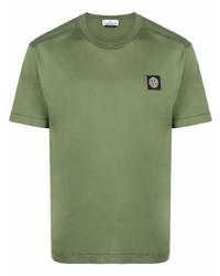 T-shirt à col rond olive Stone Island