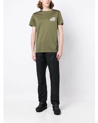 T-shirt à col rond olive Moncler