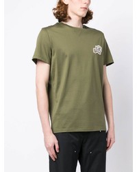 T-shirt à col rond olive Moncler