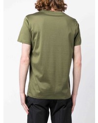 T-shirt à col rond olive Moncler