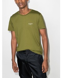 T-shirt à col rond olive Balmain