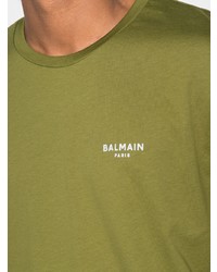 T-shirt à col rond olive Balmain