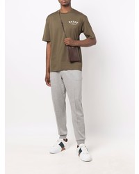 T-shirt à col rond olive Bally