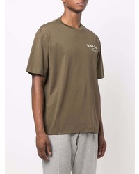 T-shirt à col rond olive Bally