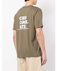 T-shirt à col rond olive Chocoolate