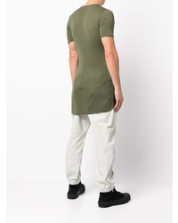 T-shirt à col rond olive Rick Owens