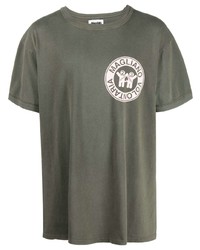 T-shirt à col rond olive Magliano