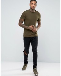 T-shirt à col rond olive Asos