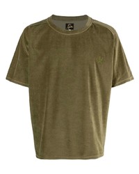 T-shirt à col rond olive Needles