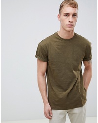 T-shirt à col rond olive New Look