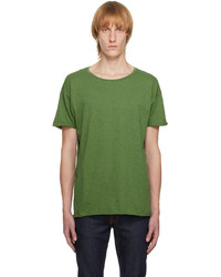 T-shirt à col rond olive Nudie Jeans