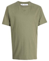 T-shirt à col rond olive Off-White