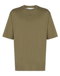 T-shirt à col rond olive Off-White