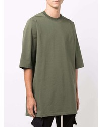 T-shirt à col rond olive Rick Owens