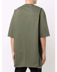 T-shirt à col rond olive Rick Owens