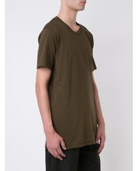 T-shirt à col rond olive Ziggy Chen