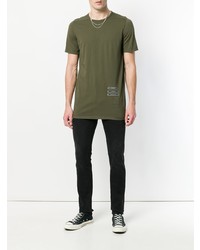 T-shirt à col rond olive Rick Owens DRKSHDW