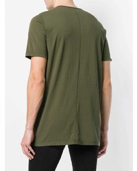 T-shirt à col rond olive Rick Owens DRKSHDW